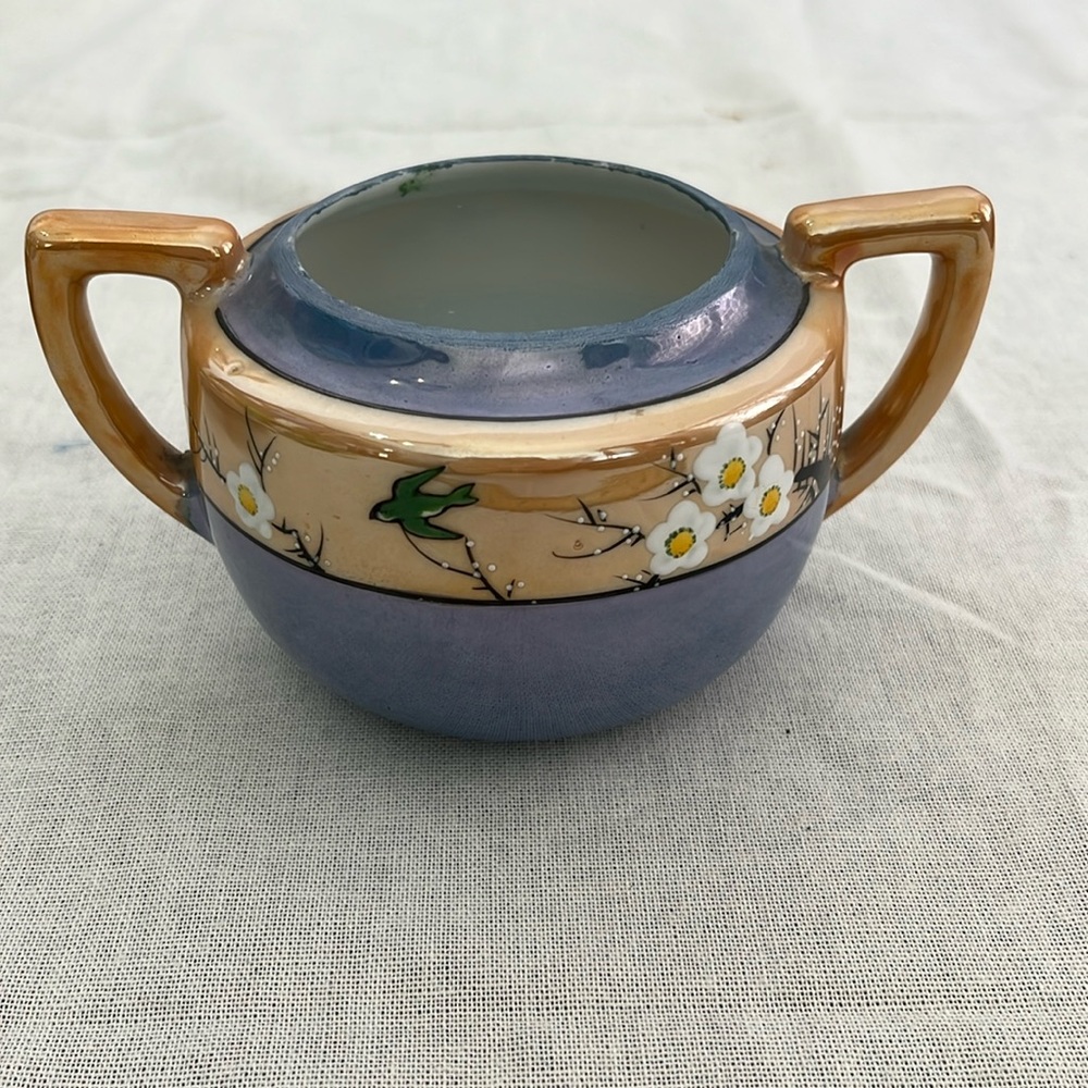 Vintage Luster Ware Blue & Peach Pot